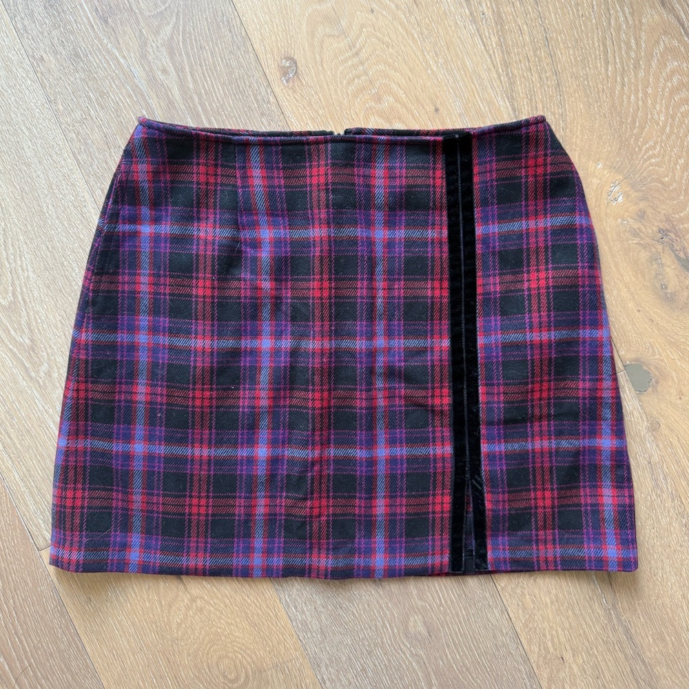 The Limited wool blend plaid mini skirt
